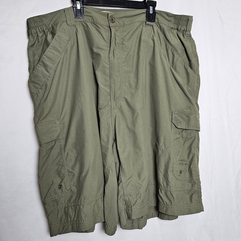 Cabela's Casuals Hunter Green Nylon Cargo Pants Zipper Pockets Men's 2XL
